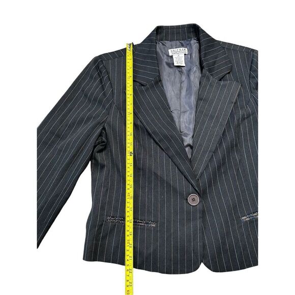 Vintage Uniform JohnPaulRichard Blazer Women's 12 Pinstripe Dark Academia Jacket - Picture 7 of 8